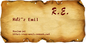 Réz Emil névjegykártya